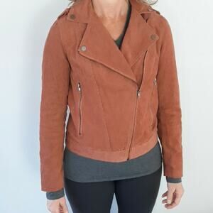Listicle Rust Moto Corduroy Jacket